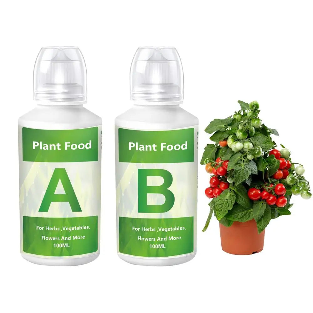 Hydroponic A/B Plant Nutrient Solution Set for Indoor Gardens, Vegetables, Flowers & Hydroponic Growing