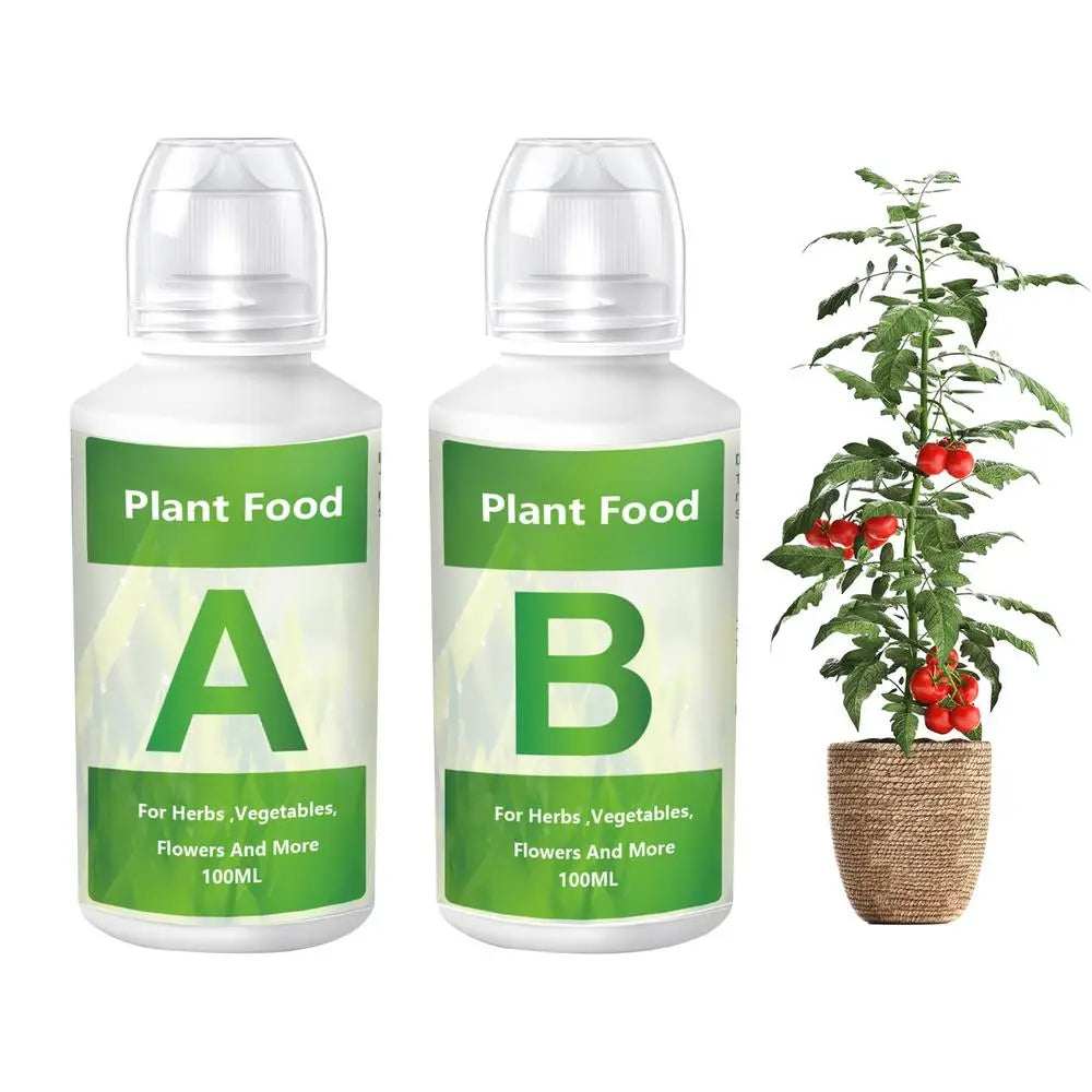 Hydroponic A/B Plant Nutrient Solution Set for Indoor Gardens, Vegetables, Flowers & Hydroponic Growing
