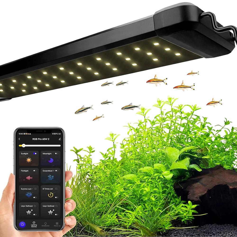 Smart Terrarium Light App Control Full Spectrum Fish Tank Light Bluetooth Coral Reef Lamp for Freshwater Saltwater Tank Lamps