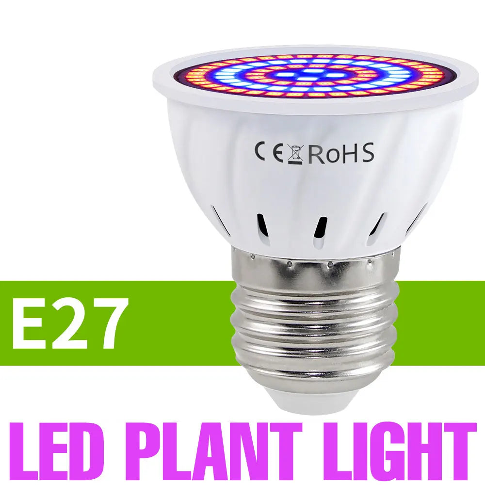 Full-Spectrum LED Plant Grow Light Bulb for Indoor Flowers, Herbs & Seedlings — E27, E14, GU10, B22, MR16 — 5W, 7W & 9W Options