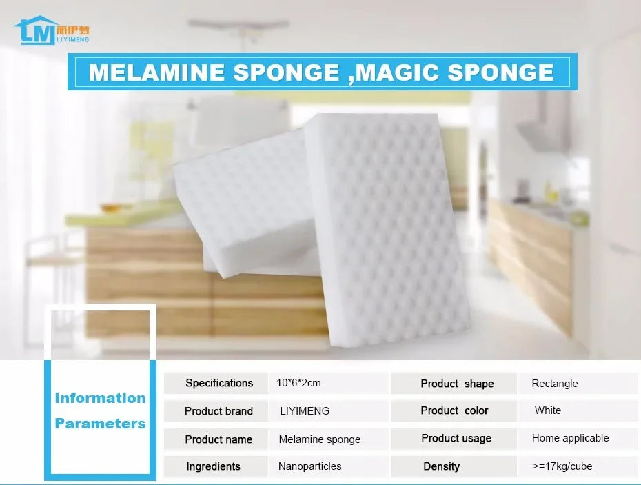 50/30/20/10Pcs Melamine Sponge Nano Duster Wipes Scalable Magic Sponge Eraser Kitchen Bathroom Office Cleaning Tool 100*60*20mm
