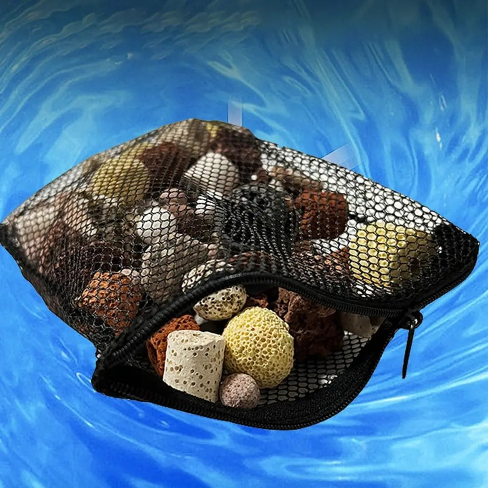 Isolation Bag Nylon Filter Bag Pond Media Reusable Isolation Bag for Aquarium Fish Tank Black White Filter Net Bag