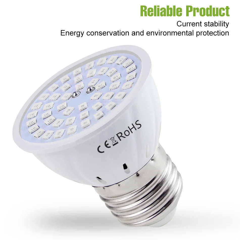 Full-Spectrum LED Plant Grow Light Bulb for Indoor Flowers, Herbs & Seedlings — E27, E14, GU10, B22, MR16 — 5W, 7W & 9W Options