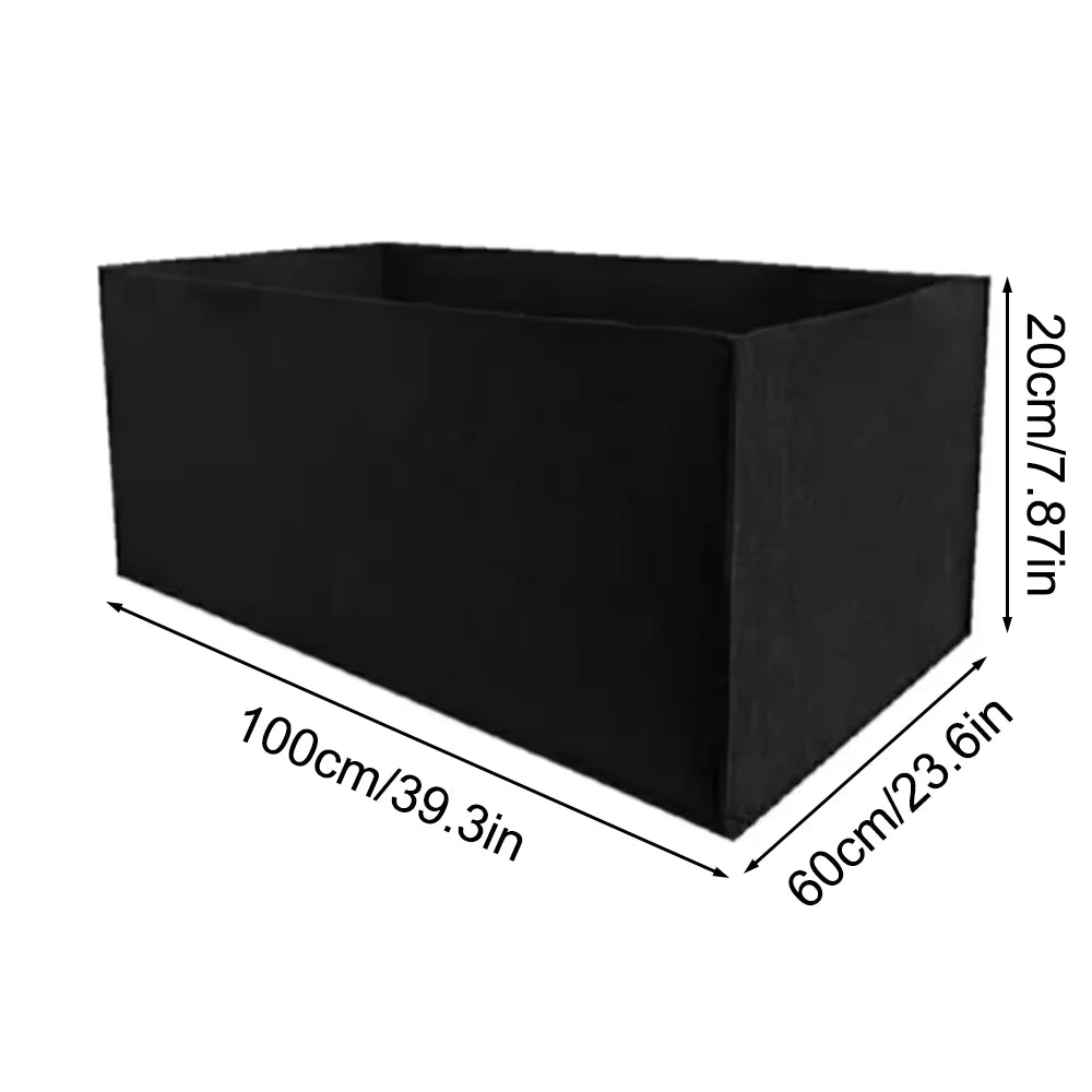 Square Non-Woven Felt Grow Bag Planter for Vegetables, Flowers & Container Gardening — 50×30×20cm, 60×30×20cm, 100×60×20cm