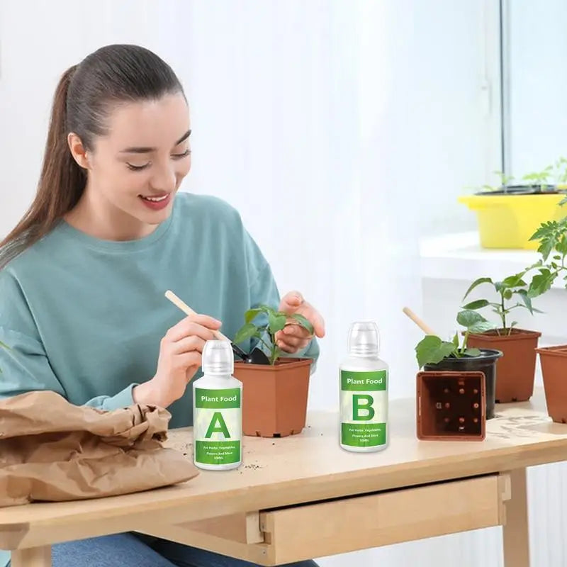 Hydroponic A/B Plant Nutrient Solution Set for Indoor Gardens, Vegetables, Flowers & Hydroponic Growing