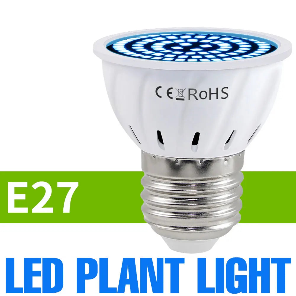 Full-Spectrum LED Plant Grow Light Bulb for Indoor Flowers, Herbs & Seedlings — E27, E14, GU10, B22, MR16 — 5W, 7W & 9W Options