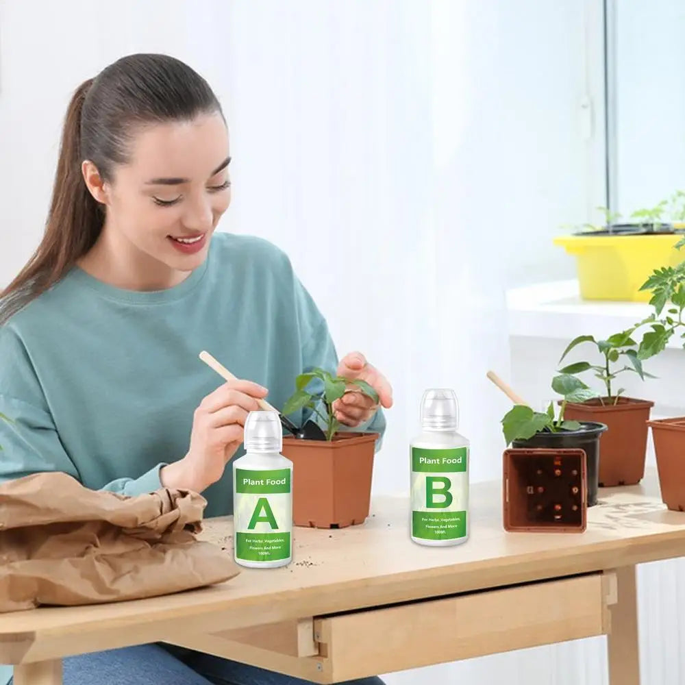 Hydroponic A/B Plant Nutrient Solution Set for Indoor Gardens, Vegetables, Flowers & Hydroponic Growing