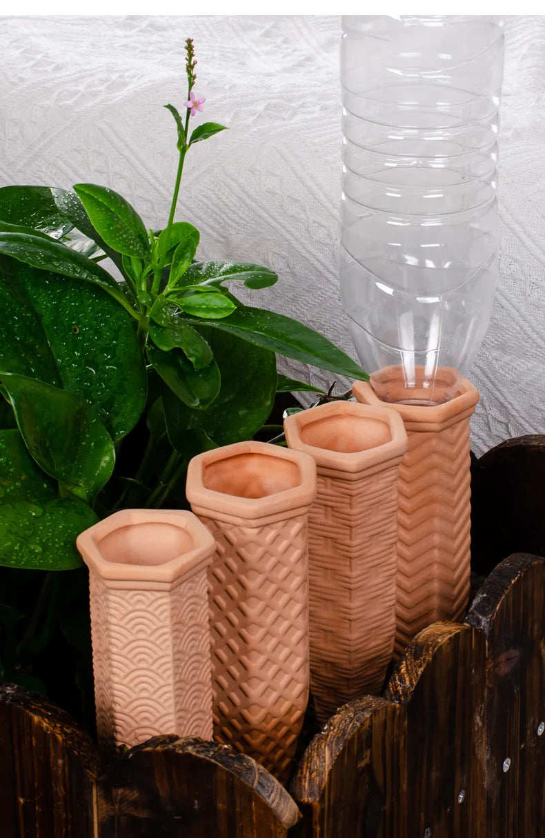 Terracotta Plant Watering Spikes for Indoor & Outdoor Plants — Vacation Watering & Slow Soil Hydration — 1, 4, 8 & 12 Piece