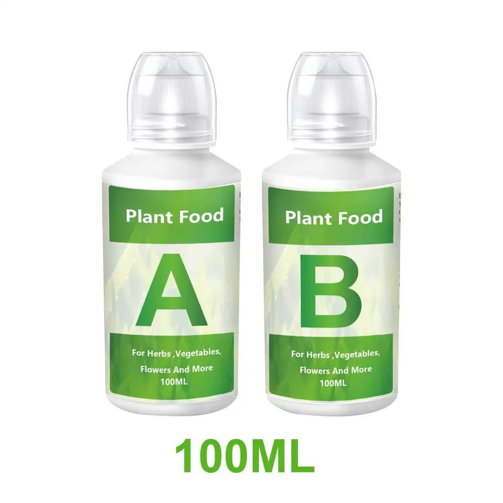 Hydroponic A/B Plant Nutrient Solution Set for Indoor Gardens, Vegetables, Flowers & Hydroponic Growing