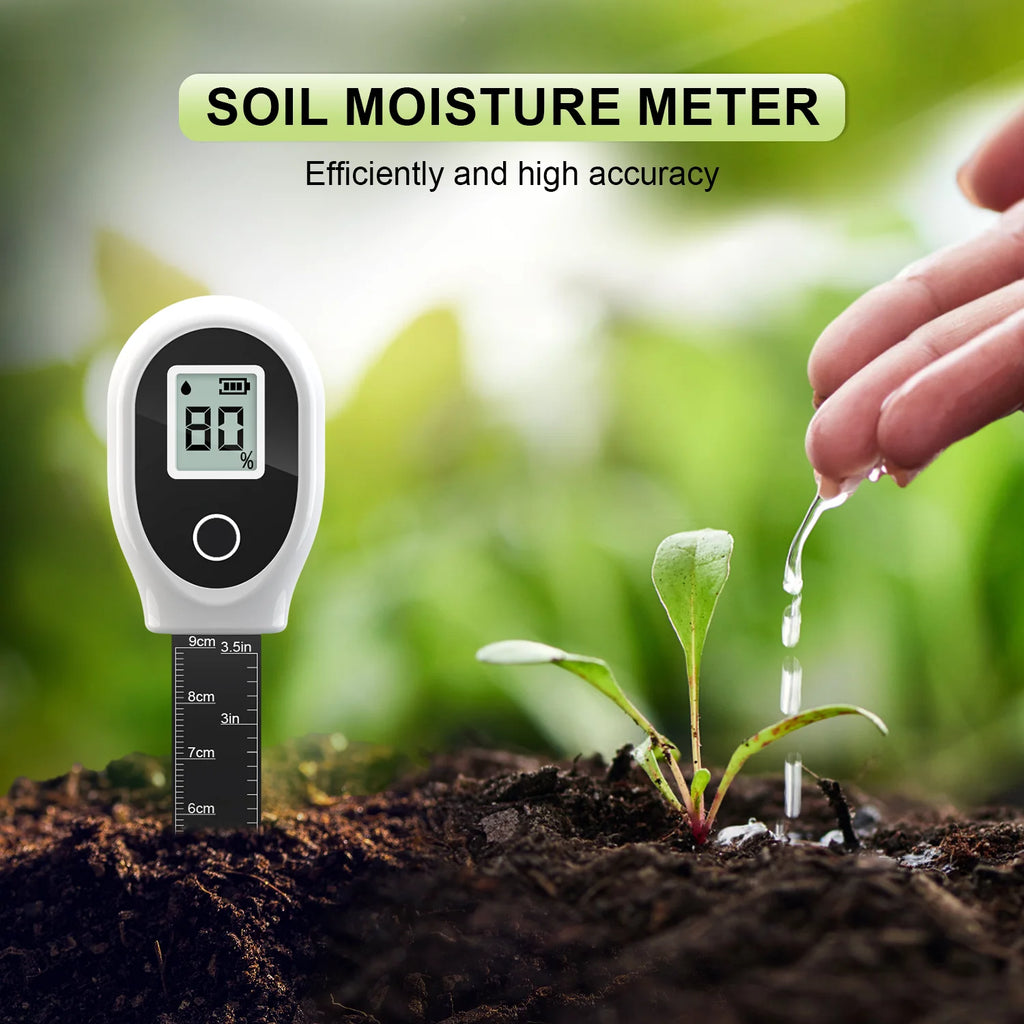 Digital Soil Moisture Meter with Backlit Display for Houseplants, Gardens, Lawns & Container Plants — High Accuracy 0–99%