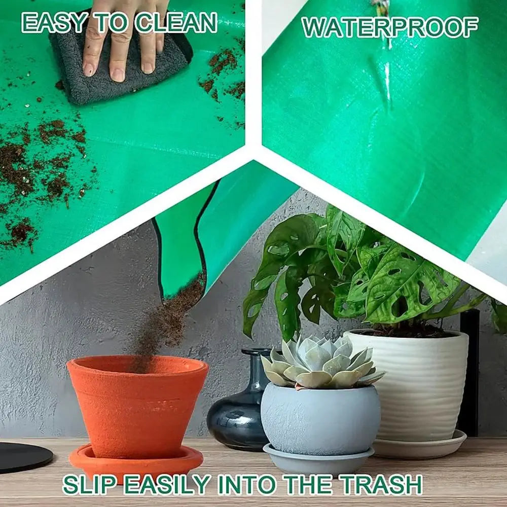 Waterproof Foldable Plant Repotting Mat for Succulents, Houseplants & Soil Cleanup — 50×50cm to 100×100cm Options