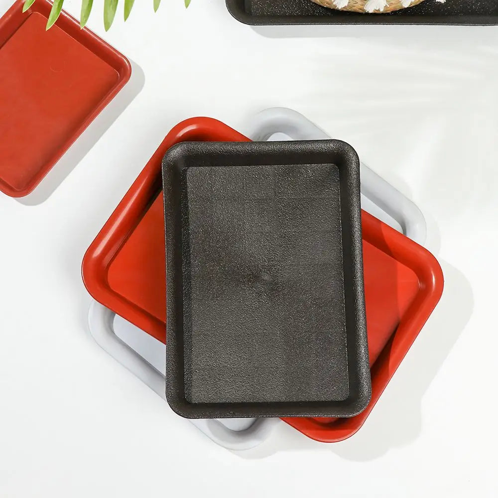 Rectangular Plastic Plant Saucer Drip Tray for Indoor & Outdoor Planters — BPA-Free, 6 Size Options from 18×13.5cm to 35×25cm