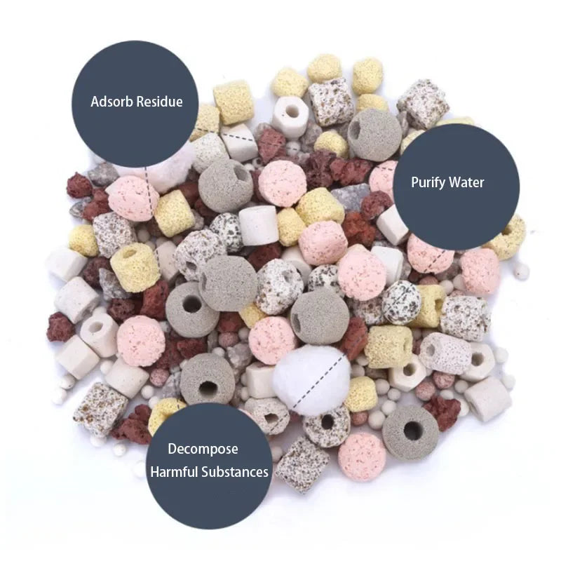 100g 250g 15 Types Aquarium Bio Balls Biochemical Ball Filter Media for Aquarium Filter Accessories for Fish Tank Effective