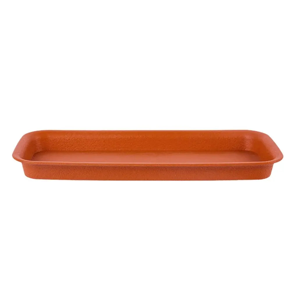 Heavy-Duty Rectangular Plant Saucer Drip Tray for Indoor & Outdoor Pots — BPA-Free, Brown/White/Black, 4 Size Options