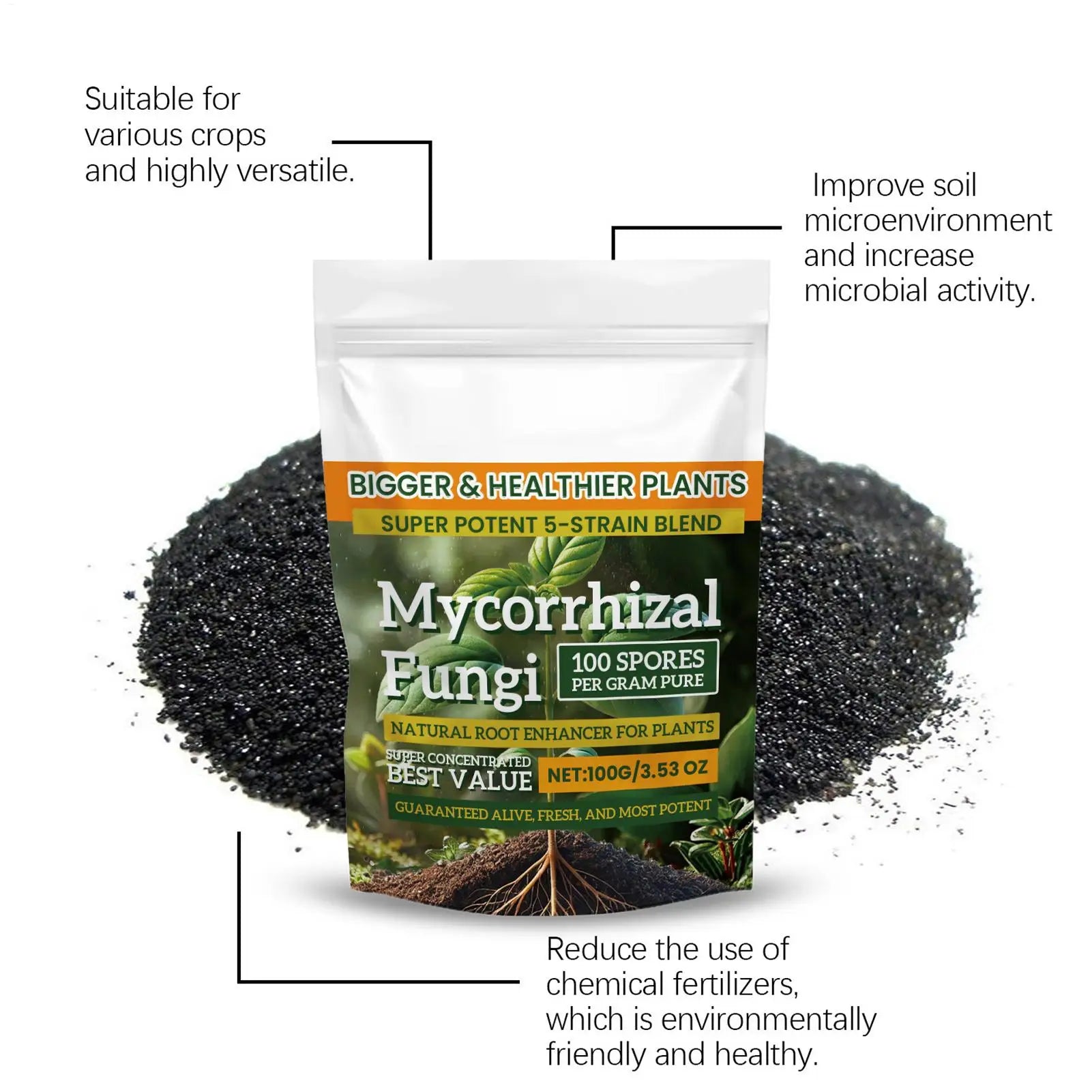 100g Plant Growth Fertilizer Powder for Root Support, Soil Culture & Hydroponic Growing — Weekly Application