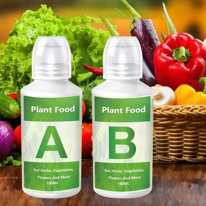 Hydroponic A/B Plant Nutrient Solution Set for Indoor Gardens, Vegetables, Flowers & Hydroponic Growing