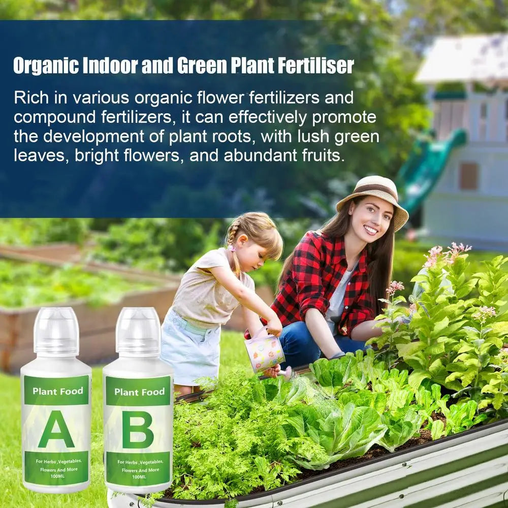 Hydroponic A/B Plant Nutrient Solution Set for Indoor Gardens, Vegetables, Flowers & Hydroponic Growing