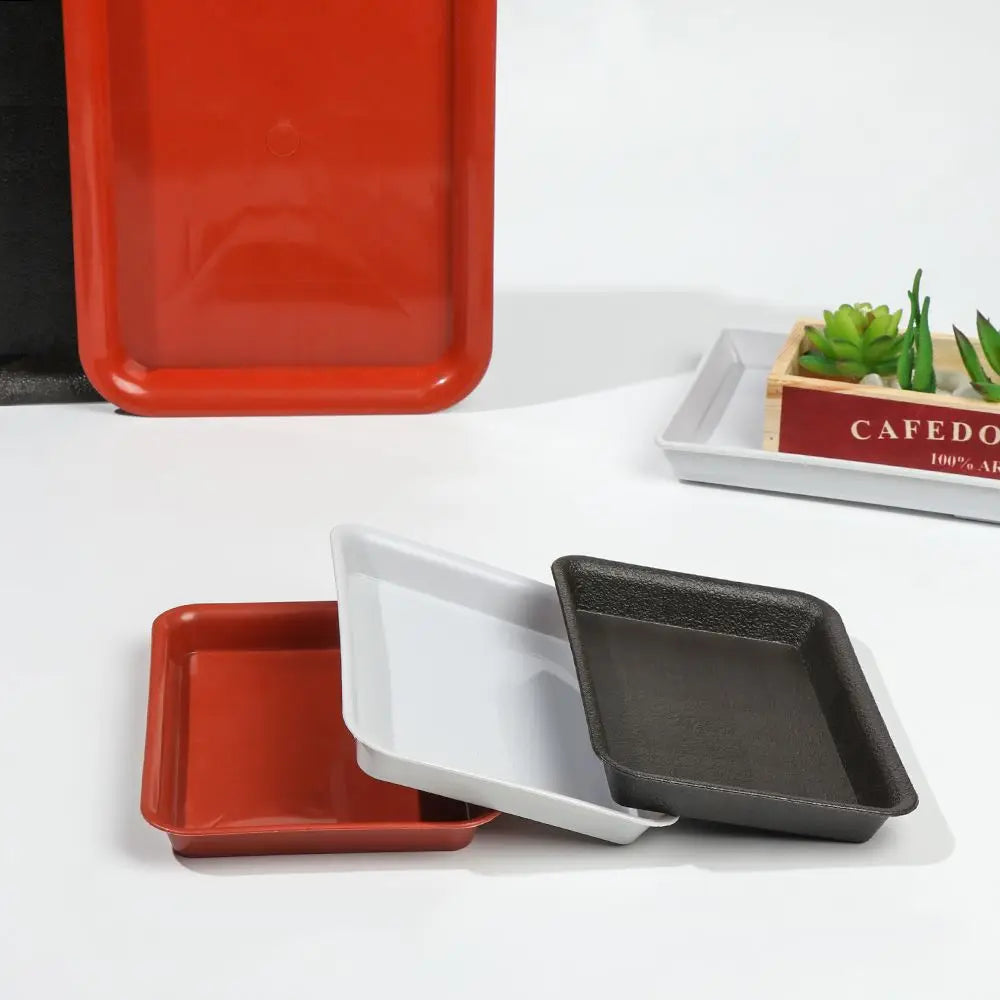 Rectangular Plastic Plant Saucer Drip Tray for Indoor & Outdoor Planters — BPA-Free, 6 Size Options from 18×13.5cm to 35×25cm
