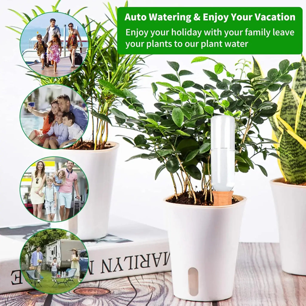 Terracotta Plant Watering Spikes for Indoor & Outdoor Plants — Vacation Watering & Slow Soil Hydration — 1, 4, 8 & 12 Piece