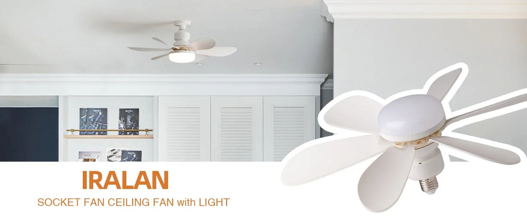 52cm E27 LED Ceiling Fan Light for Indoor Grow Spaces — Remote Dimming, 40W, 6-Blade Airflow, White & Multicolor Options