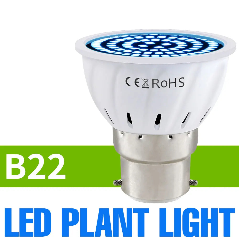 Full-Spectrum LED Plant Grow Light Bulb for Indoor Flowers, Herbs & Seedlings — E27, E14, GU10, B22, MR16 — 5W, 7W & 9W Options