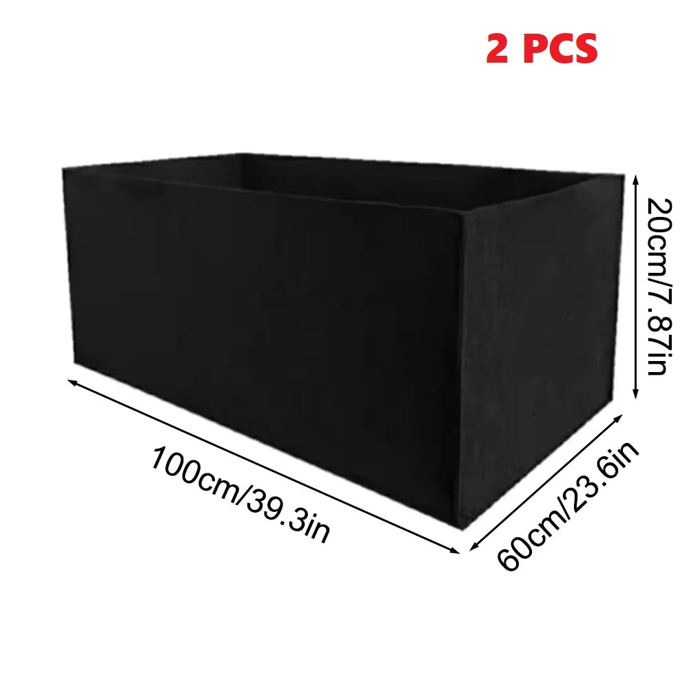 Square Non-Woven Felt Grow Bag Planter for Vegetables, Flowers & Container Gardening — 50×30×20cm, 60×30×20cm, 100×60×20cm