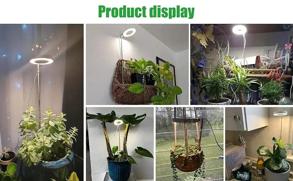 USB Full-Spectrum LED Grow Light for Small Indoor Plants, Herbs & Seedlings — Dimmable, 3 Timer Modes, White Plug