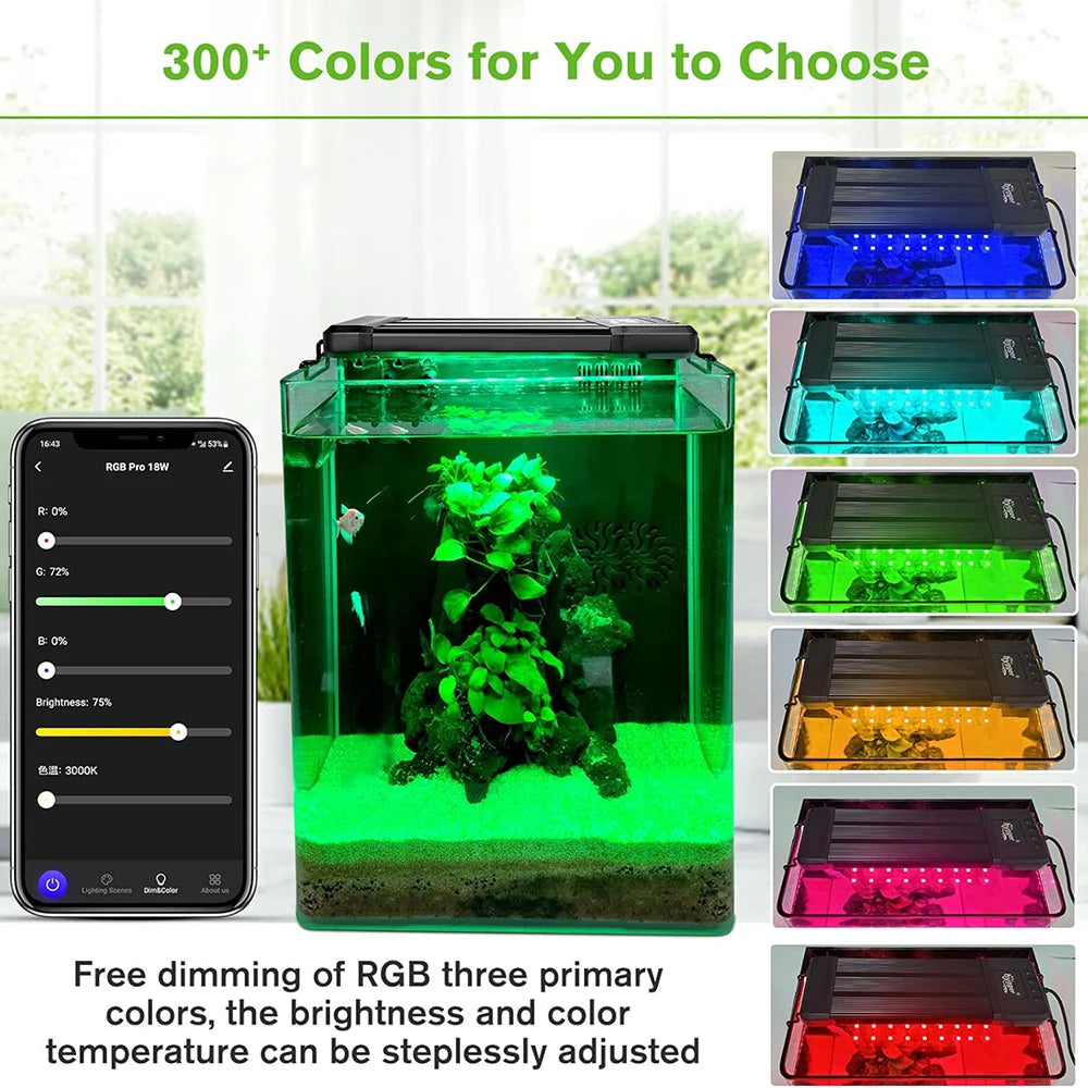 Smart Terrarium Light App Control Full Spectrum Fish Tank Light Bluetooth Coral Reef Lamp for Freshwater Saltwater Tank Lamps