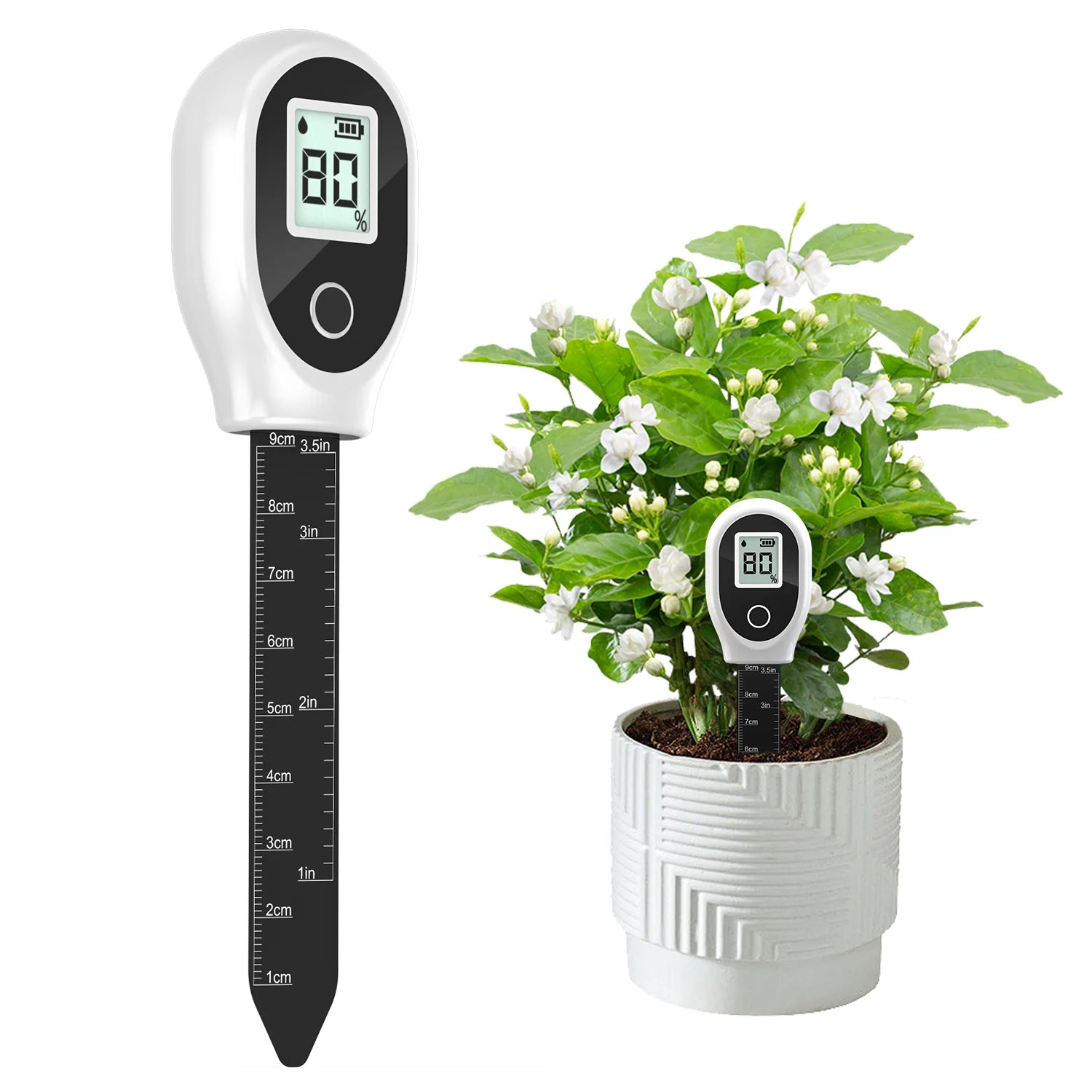 Digital Soil Moisture Meter with Backlit Display for Houseplants, Gardens, Lawns & Container Plants — High Accuracy 0–99%