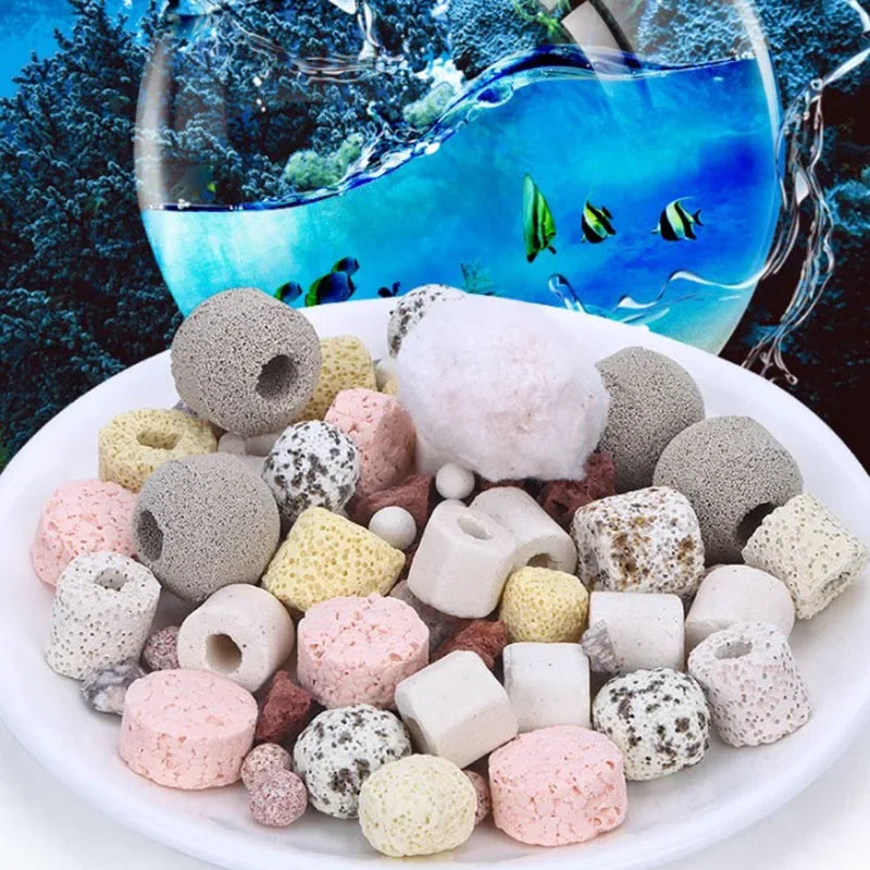 100g 250g 15 Types Aquarium Bio Balls Biochemical Ball Filter Media for Aquarium Filter Accessories for Fish Tank Effective
