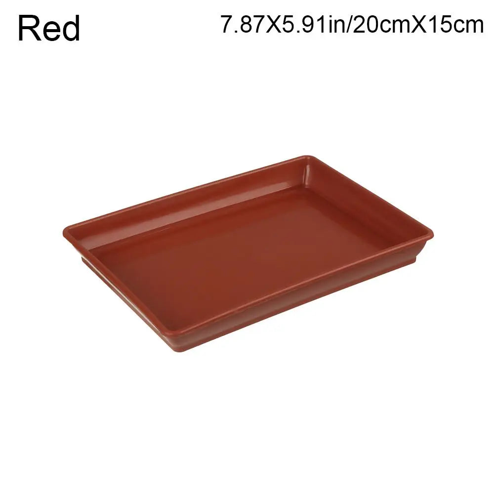 Rectangular Plastic Plant Saucer Drip Tray for Indoor & Outdoor Planters — BPA-Free, 6 Size Options from 18×13.5cm to 35×25cm