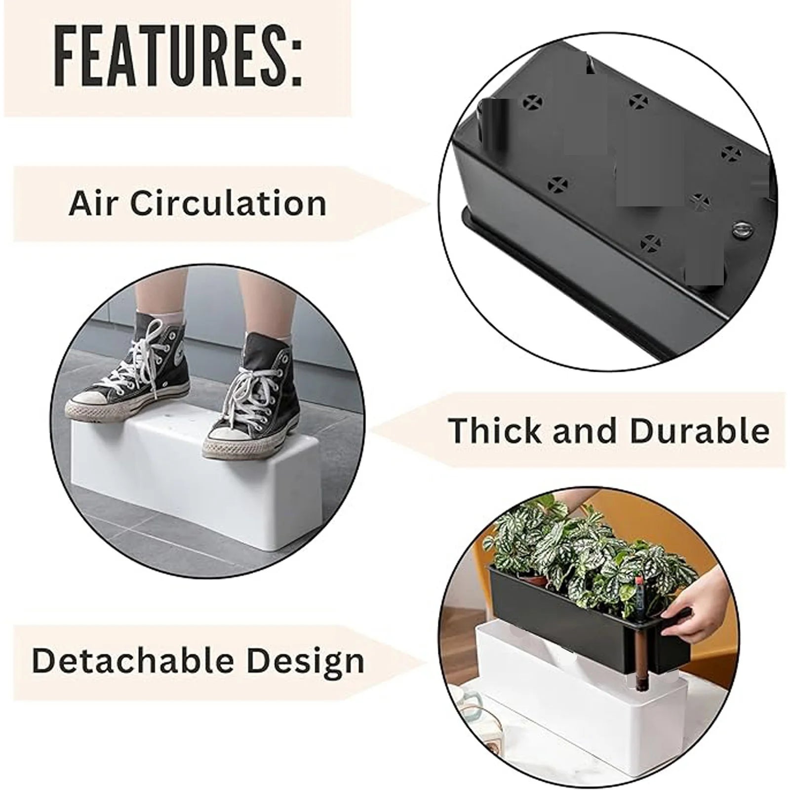 Long Balcony Window Box Planter for Herbs, Vegetables & Small-Space Gardens — Drainage Planting Box