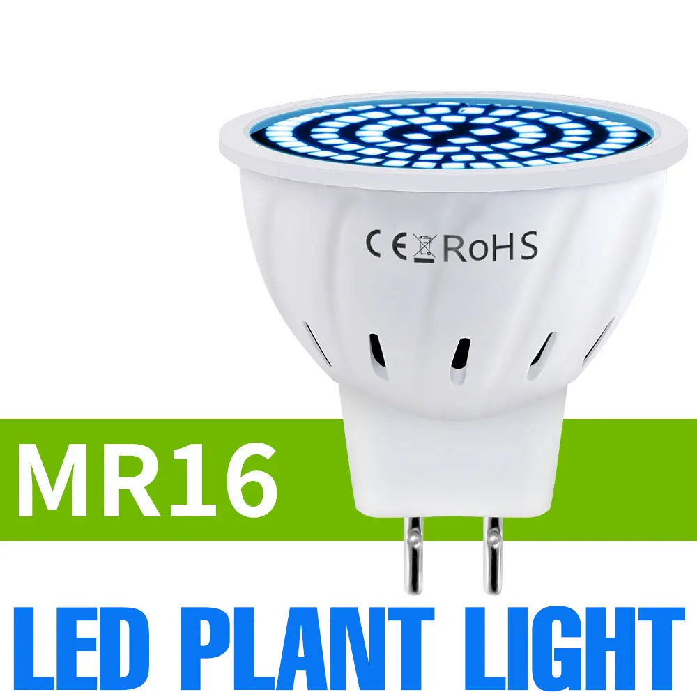 Full-Spectrum LED Plant Grow Light Bulb for Indoor Flowers, Herbs & Seedlings — E27, E14, GU10, B22, MR16 — 5W, 7W & 9W Options