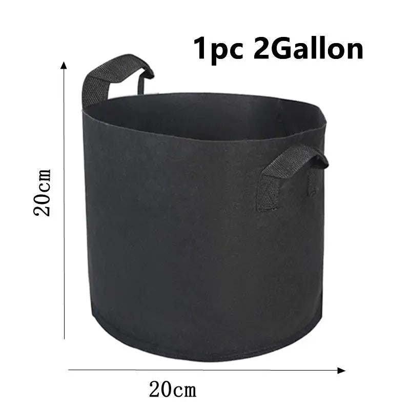 Felt Fabric Grow Bags for Vegetables, Tomatoes, Potatoes & Herbs — 1 to 30 Gallon Sizes — 1pc or 5pc Set