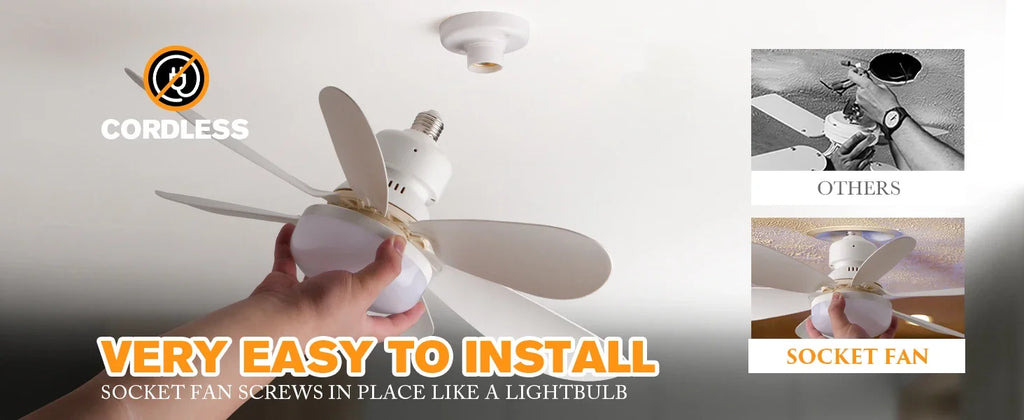 52cm E27 LED Ceiling Fan Light for Indoor Grow Spaces — Remote Dimming, 40W, 6-Blade Airflow, White & Multicolor Options