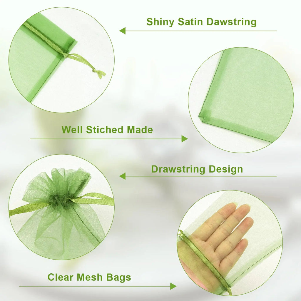 Drawstring Fruit Protection Mesh Bags for Figs, Lemons, Strawberries, Grapes & Vegetables — 7×9cm, 10×15cm, 17×23cm, 20×30cm — 50 & 100 Pack