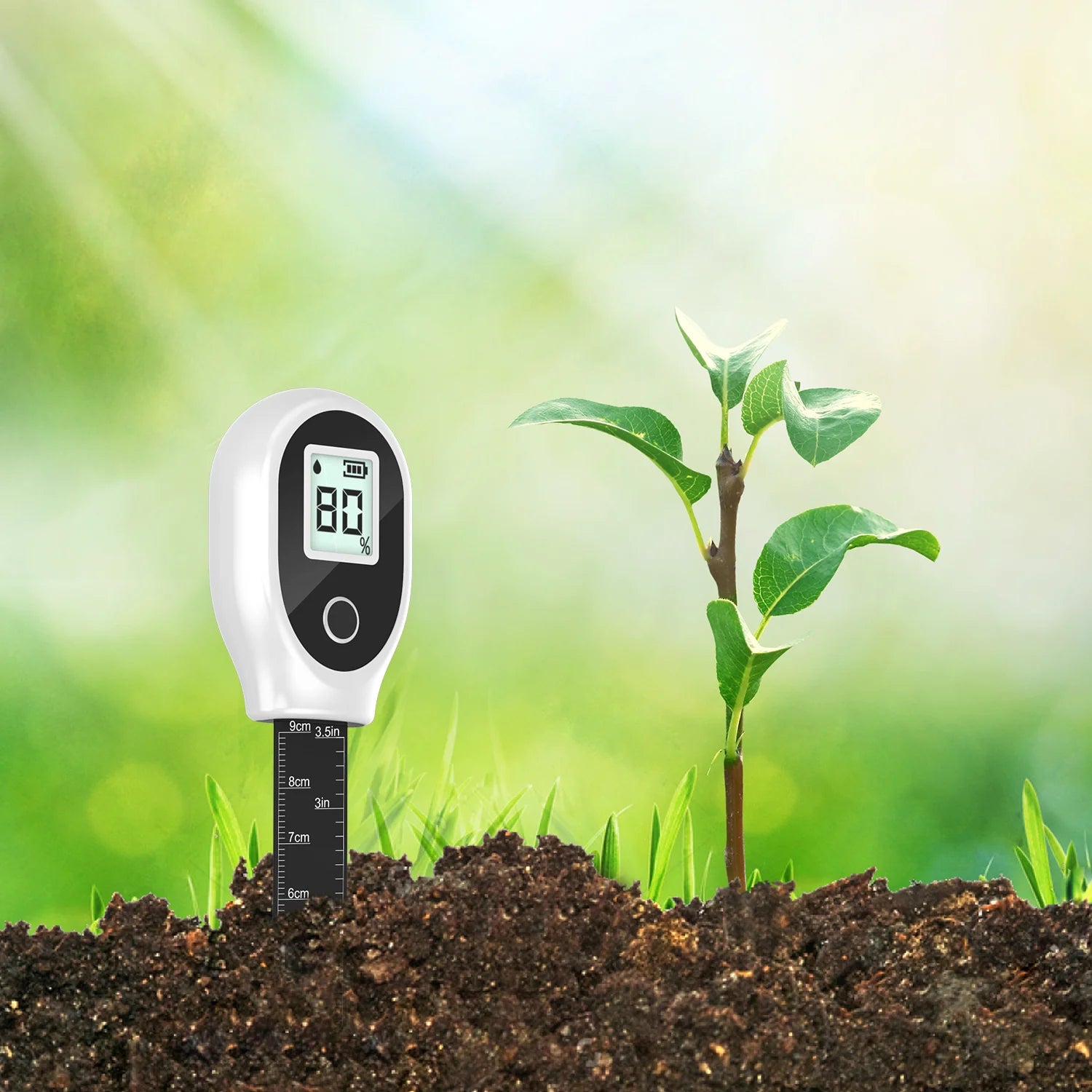 Digital Soil Moisture Meter with Backlit Display for Houseplants, Gardens, Lawns & Container Plants — High Accuracy 0–99%