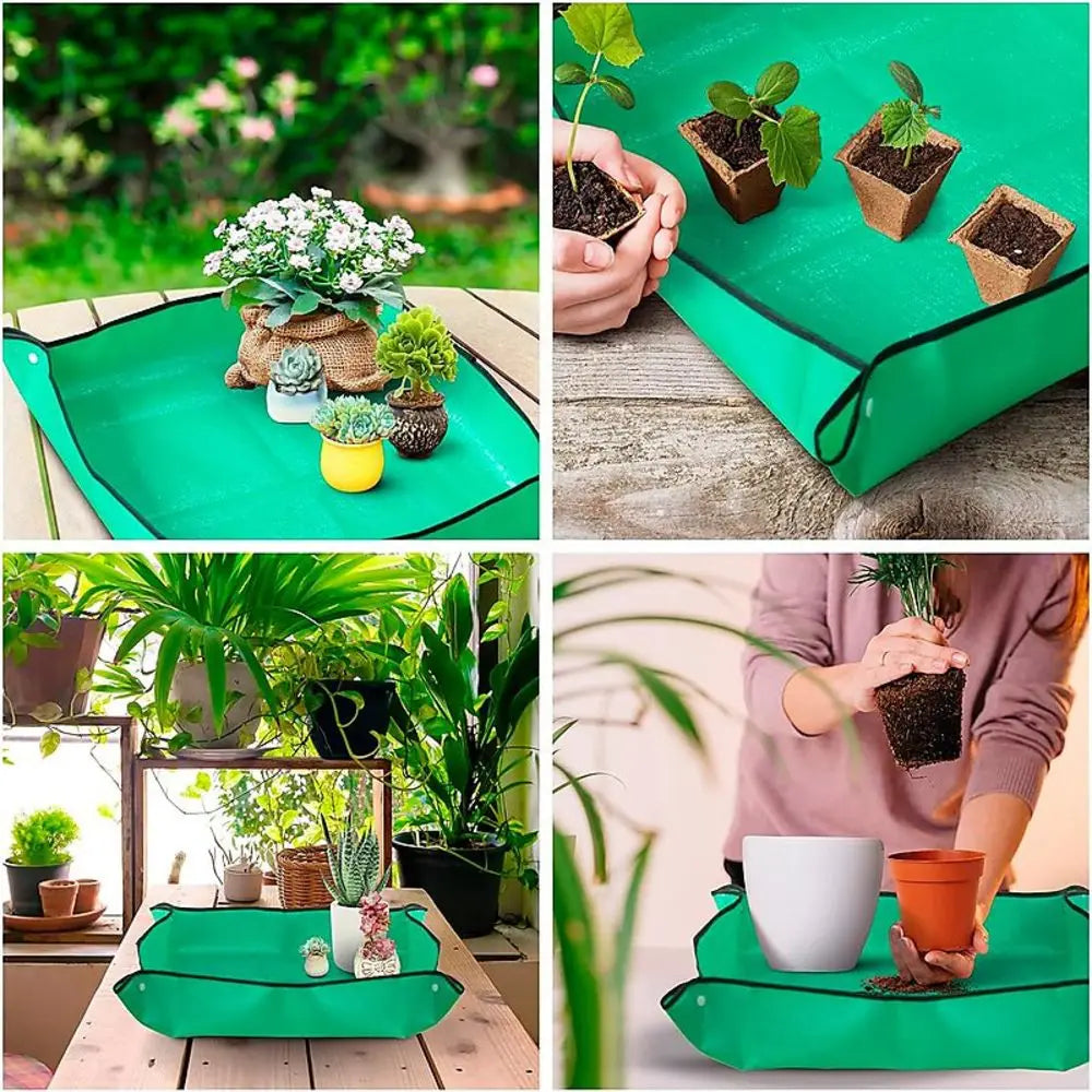 Waterproof Foldable Plant Repotting Mat for Succulents, Houseplants & Soil Cleanup — 50×50cm to 100×100cm Options