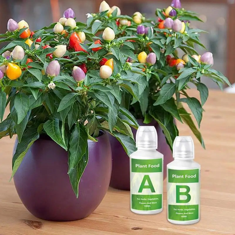 Hydroponic A/B Plant Nutrient Solution Set for Indoor Gardens, Vegetables, Flowers & Hydroponic Growing