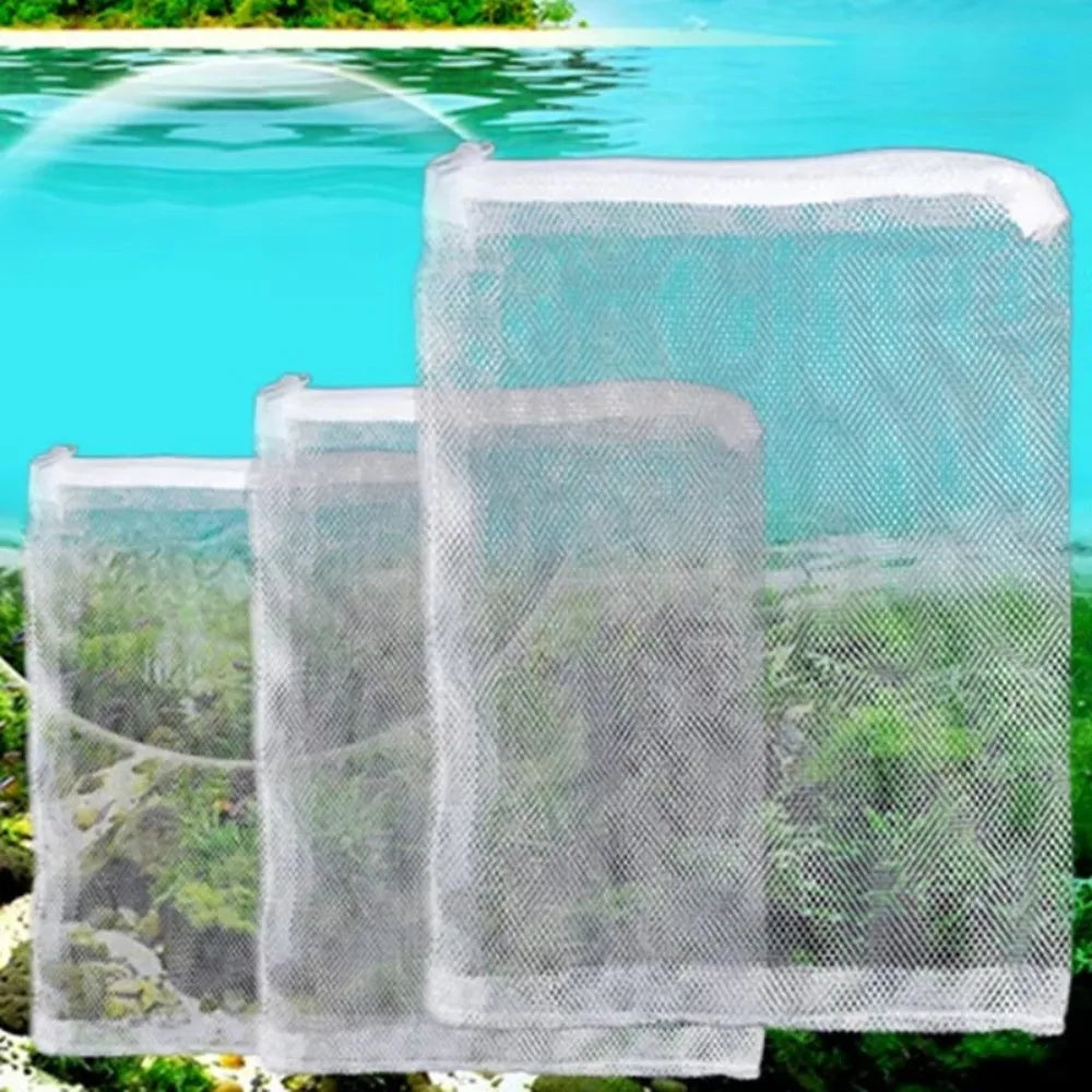 Isolation Bag Nylon Filter Bag Pond Media Reusable Isolation Bag for Aquarium Fish Tank Black White Filter Net Bag