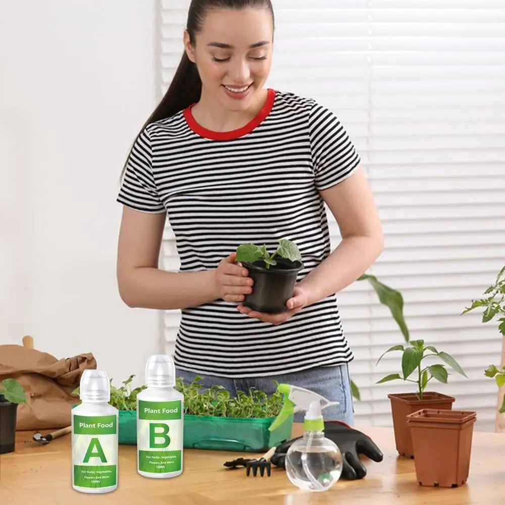 Hydroponic A/B Plant Nutrient Solution Set for Indoor Gardens, Vegetables, Flowers & Hydroponic Growing