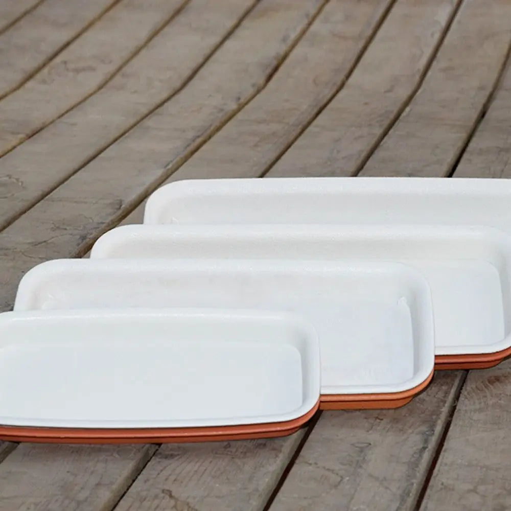 Heavy-Duty Rectangular Plant Saucer Drip Tray for Indoor & Outdoor Pots — BPA-Free, Brown/White/Black, 4 Size Options