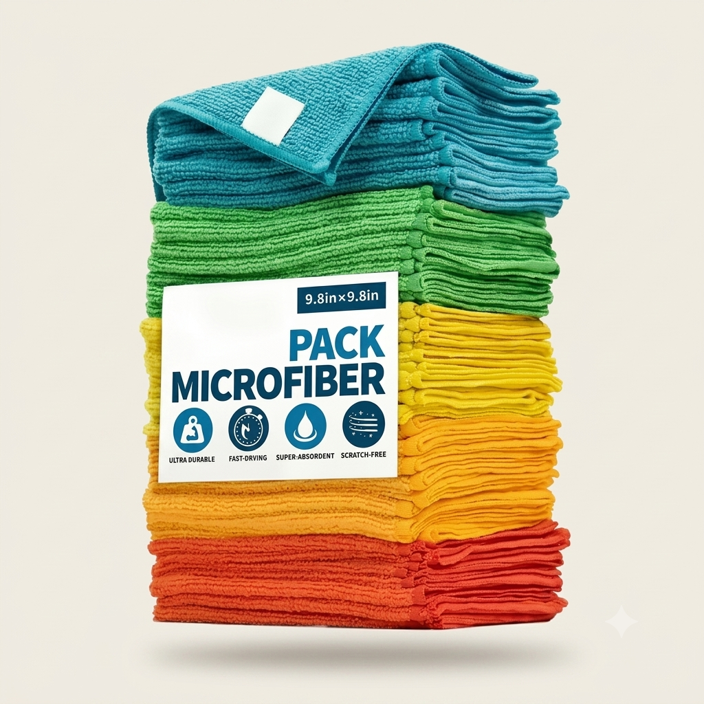 5/10/20/50pcs Microfiber Cleaning Cloth, Dishwashing Cloth Household Rag Kitchen Bathroom Cleaning Towel Durable Absorbent Towel